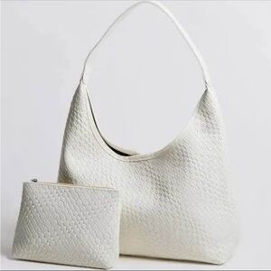 Elegant White Textured Women's Bag Set